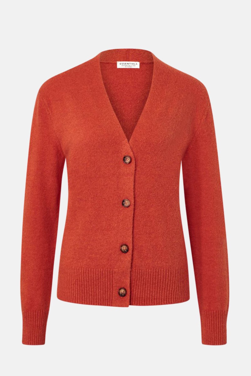 Tchibo كارديجان محبوك بأكمام طويلة على شكل V للنساء، برتقالي - Image 2