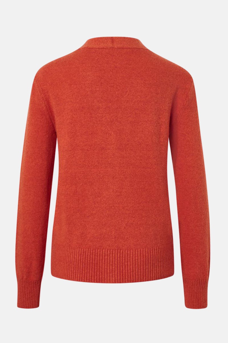 Tchibo كارديجان محبوك بأكمام طويلة على شكل V للنساء، برتقالي - Image 3