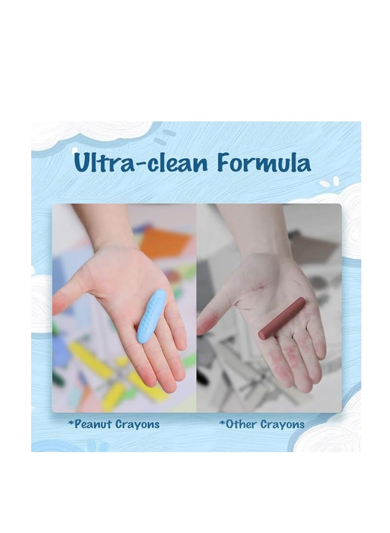 YPlus Crayons, Triangle Peanut Crayons for Kids, Non-Toxic Washable Crayons for Toddlers, Paint Crayons, Coloring Art Supplies, Handwriting Posture Correction Coloring Art for Toddlers (24 Colors) - Image 2