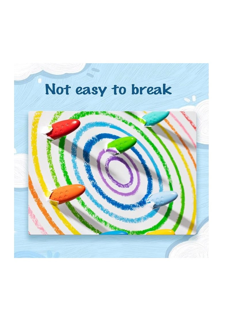 YPlus Crayons, Triangle Peanut Crayons for Kids, Non-Toxic Washable Crayons for Toddlers, Paint Crayons, Coloring Art Supplies, Handwriting Posture Correction Coloring Art for Toddlers (24 Colors) - Image 4