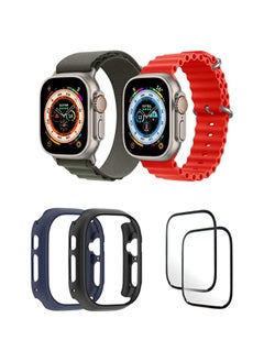IAF Trail Loop strap Yellow/Beige Silicone Ocean Band Strap Mint Green Set of 2 for Apple Watch Ultra 8 49mm 