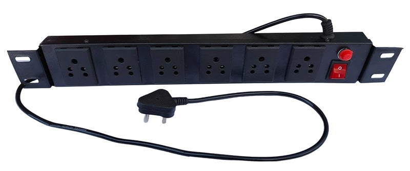 KN Extension Cord 1 Plug Extension Cord Power Strip Spike Guard Heavy Duty Commercial and Household Purpose Fuse Protector 6 Socket in 1 Switch with Power Cord 125 mtr Black Pack of 1  - Image 3