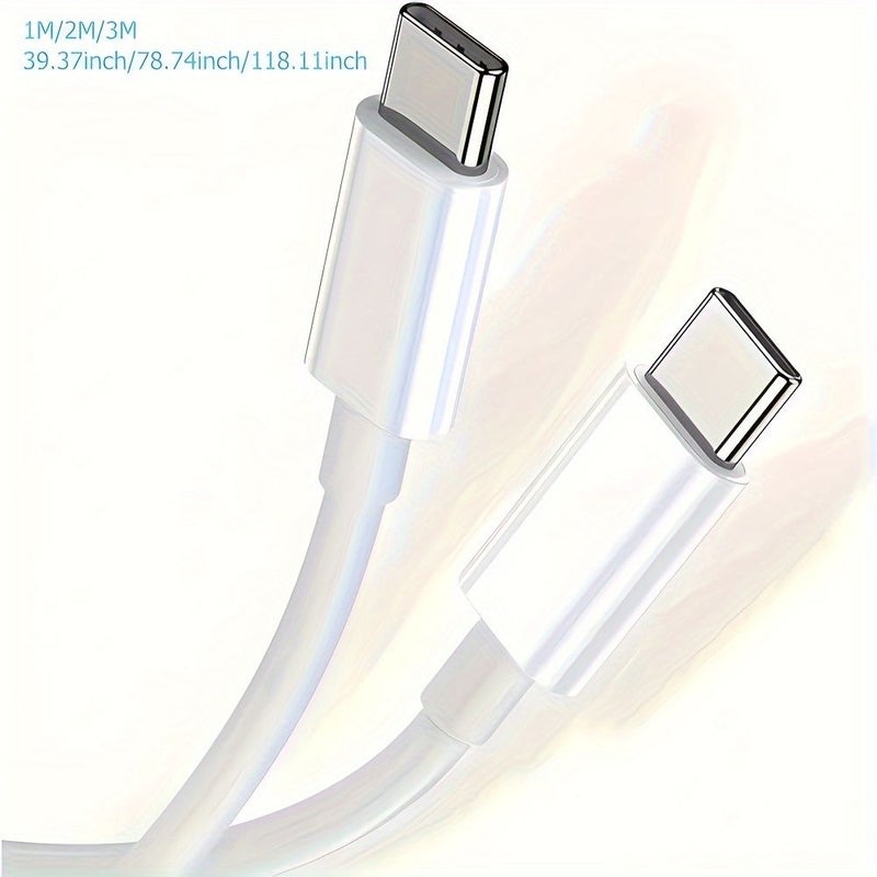 60W USB C to Type C Fast Charging Cable 78.74in Black for iPhone iPad Samsung - Image 2