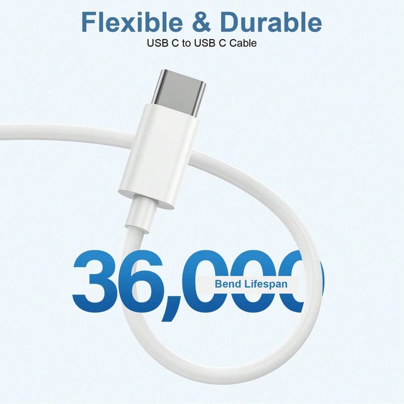 60W USB C to Type C Fast Charging Cable 78.74in Black for iPhone iPad Samsung - Image 5