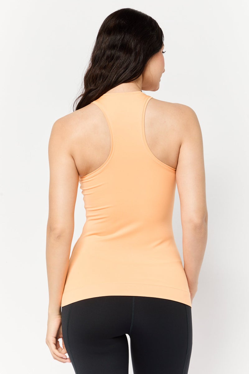 Hoka تي شيرت تدريب بلا أكمام للنساء، برتقالي - Image 2