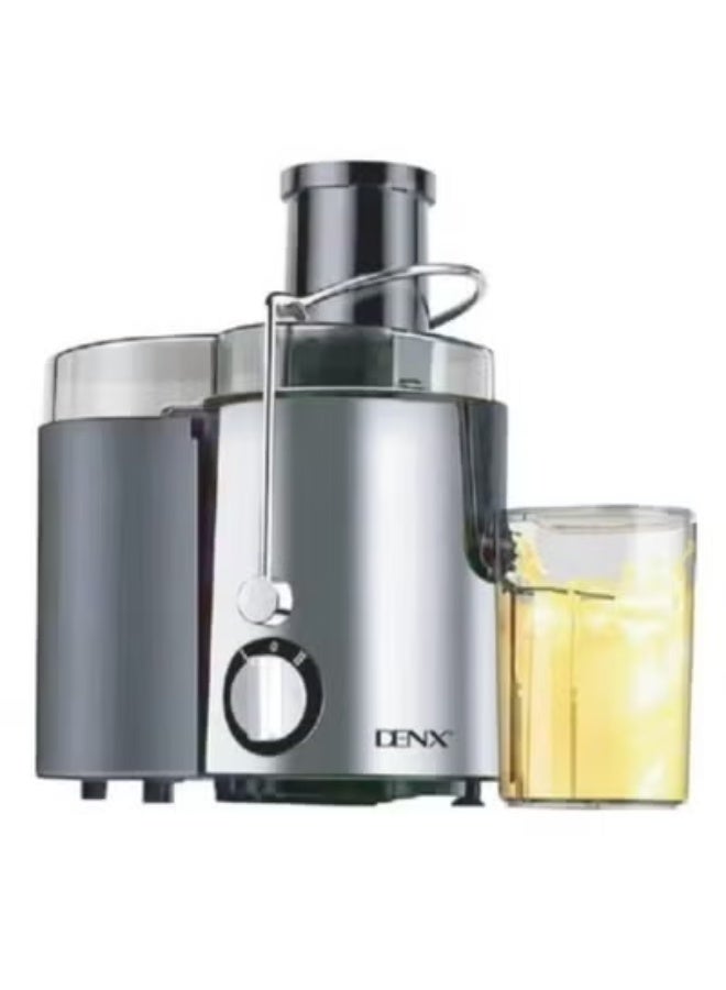 دينكس عصارة فواكه كهربائية من Denx - الموديل DX2071، محرك قوي بقدرة 800 واط، سعة 500 مل، فتحة تغذية واسعة، شفرات وفلتر من الفولاذ المقاوم للصدأ - لون أسود/فضي - Image 2