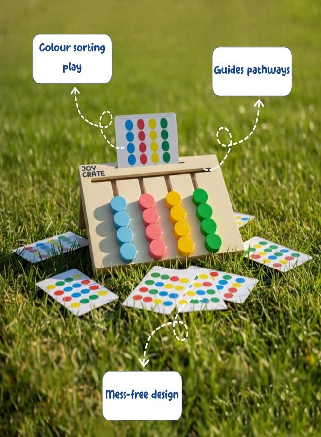 JoyCrate Sort-a-Dot | Montessori Color Pattern Matching Game | Wooden Colour and Pattern Matching Montessori Puzzle Game for Toddlers Brain Development | Puzzle for 3 Year Old Toddlers - Image 2