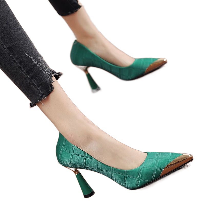 Spring Arrival All-Match French Girl Pointed Stiletto Heel High Heels Elegant Thick Heel Shoes Work Shoes - Image 5