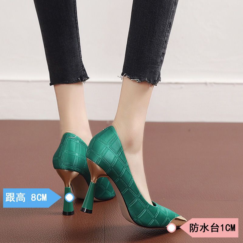 Spring Arrival All-Match French Girl Pointed Stiletto Heel High Heels Elegant Thick Heel Shoes Work Shoes - Image 3