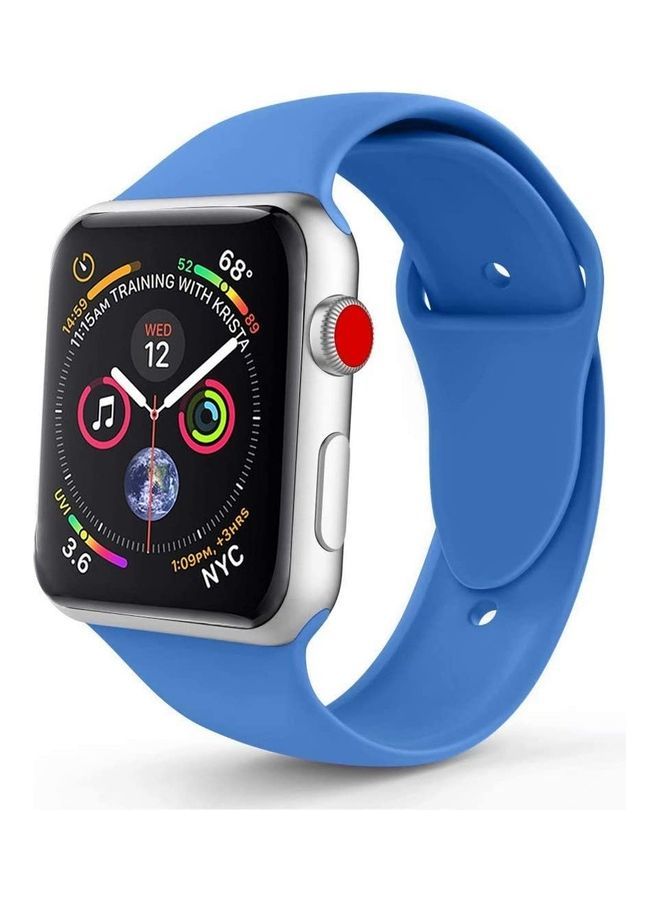 NIBEMINENT Replacement Silicone Strap For Apple Smartwatch 38-40mm Blue - Image 1