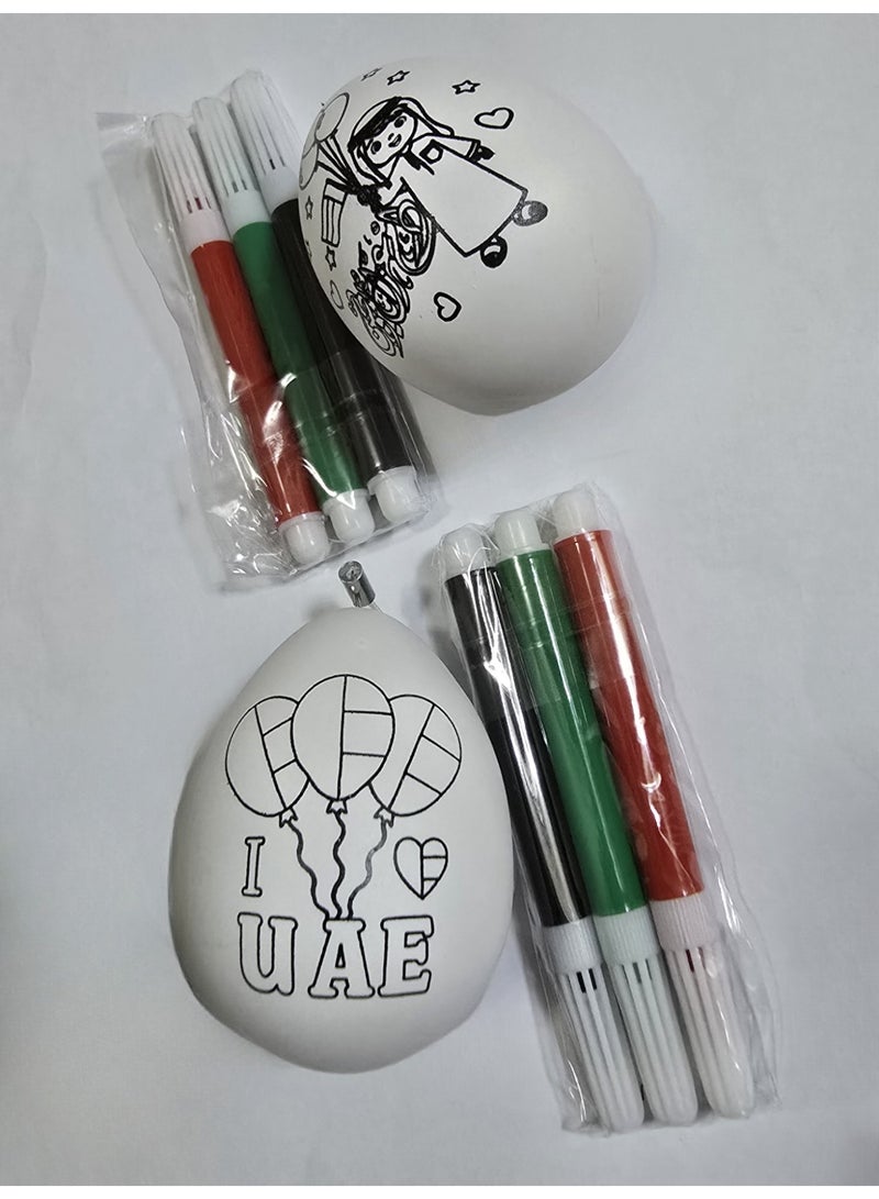 UAE Flag Color Face Paints Red Green and Black & Plastic Egg for Boys - Image 2