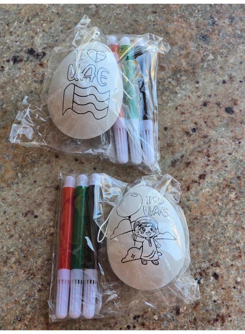 UAE Flag Color Face Paints Red Green and Black & Plastic Egg for Boys - Image 4