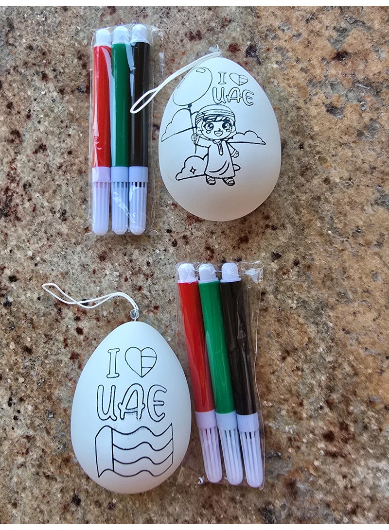 UAE Flag Color Face Paints Red Green and Black & Plastic Egg for Boys - Image 5