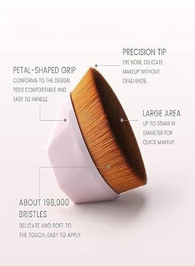 VIHANCO Professional Hexagon Foundation Makeup Brush with Protective Case, Pink and Brown, Flat Top Kabuki Design - Image 5