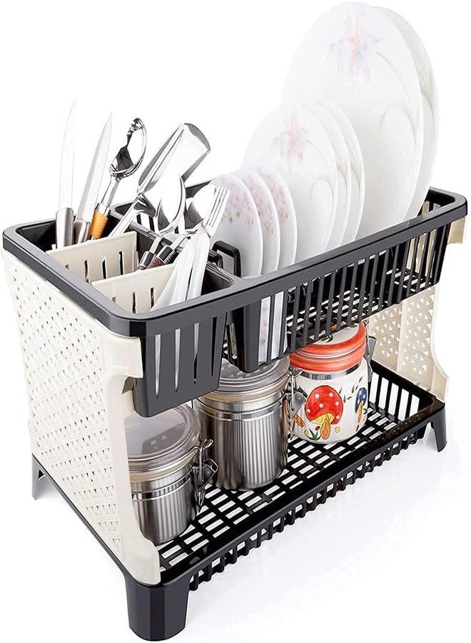 Cheet enterprise All-in-One Kitchen Dish Drying Rack with Water Storage Tray – Multipurpose Plate & Utensil Organizer Stand–Heavy-Duty Plastic Sink Basket for Washed Fruits, Bowls, Cutlery–Eco-Friendly Kitchen Rack - Image 2