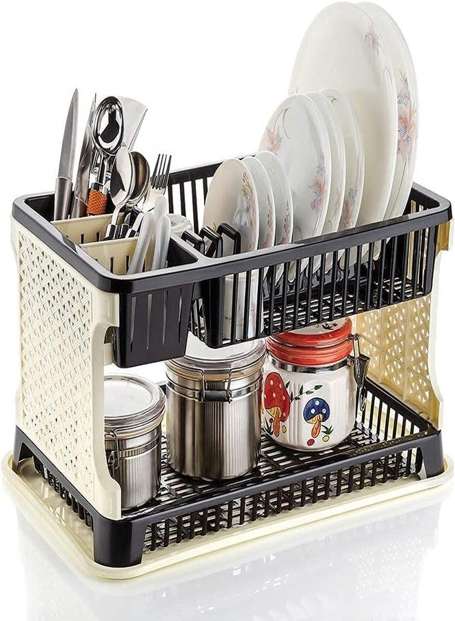 Cheet enterprise All-in-One Kitchen Dish Drying Rack with Water Storage Tray – Multipurpose Plate & Utensil Organizer Stand–Heavy-Duty Plastic Sink Basket for Washed Fruits, Bowls, Cutlery–Eco-Friendly Kitchen Rack - Image 1