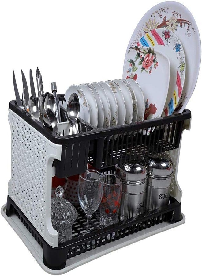 Cheet enterprise All-in-One Kitchen Dish Drying Rack with Water Storage Tray – Multipurpose Plate & Utensil Organizer Stand–Heavy-Duty Plastic Sink Basket for Washed Fruits, Bowls, Cutlery–Eco-Friendly Kitchen Rack - Image 5