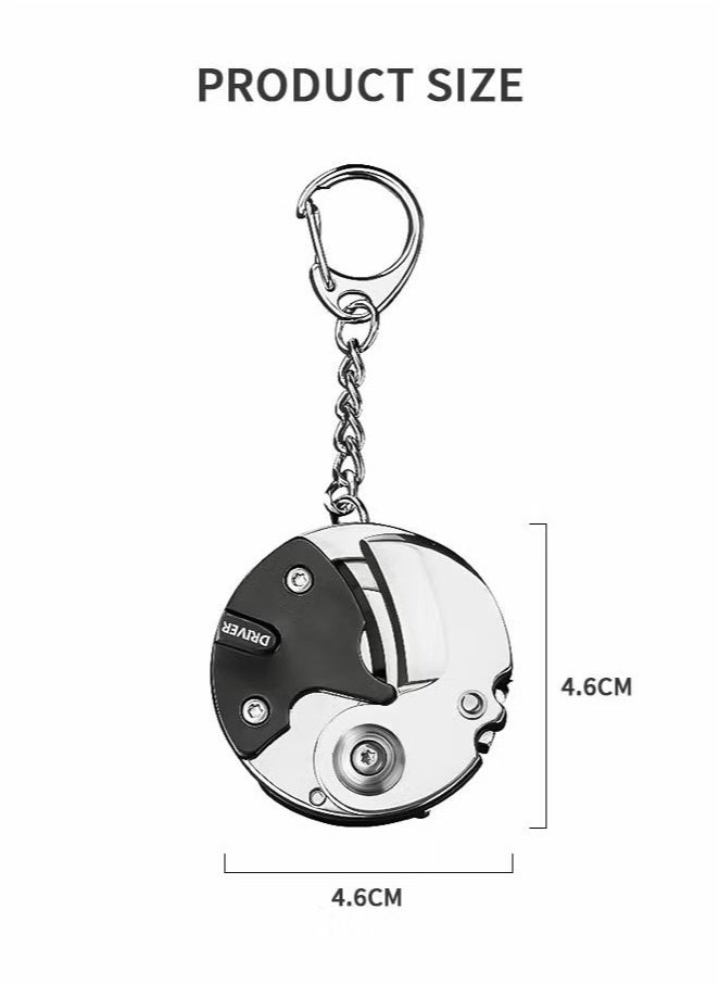 Generic - Creativity Multifunction Keychain tools, Foldable Coin Screwdriver, Convenient Folding tools Outdoor Escape Mini Tools with Multifunction Screwdriver - Image 1