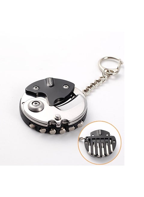 Creativity Multifunction Keychain tools, Foldable Coin Screwdriver, Convenient Folding tools Outdoor Escape Mini Tools with Multifunction Screwdriver