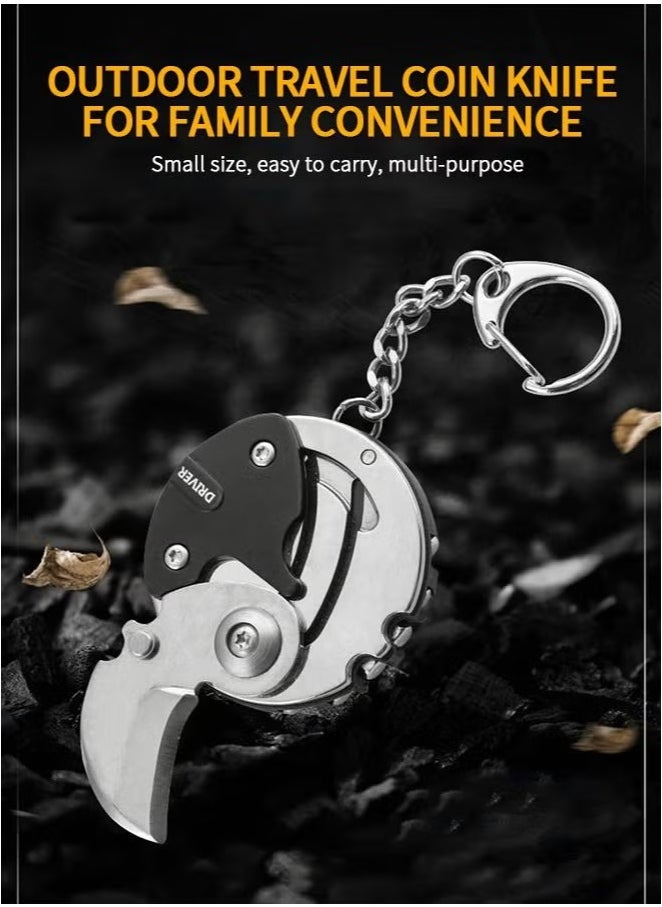 Generic - Creativity Multifunction Keychain tools, Foldable Coin Screwdriver, Convenient Folding tools Outdoor Escape Mini Tools with Multifunction Screwdriver - Image 1