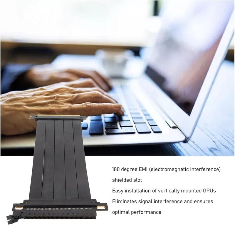 Yosoo PCIE 4 0 X16 Riser Cable 30cm Black 180 Degree Flexible Extension Card - Image 3