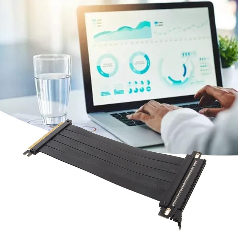 Yosoo PCIE 4 0 X16 Riser Cable 30cm Black 180 Degree Flexible Extension Card - Image 5