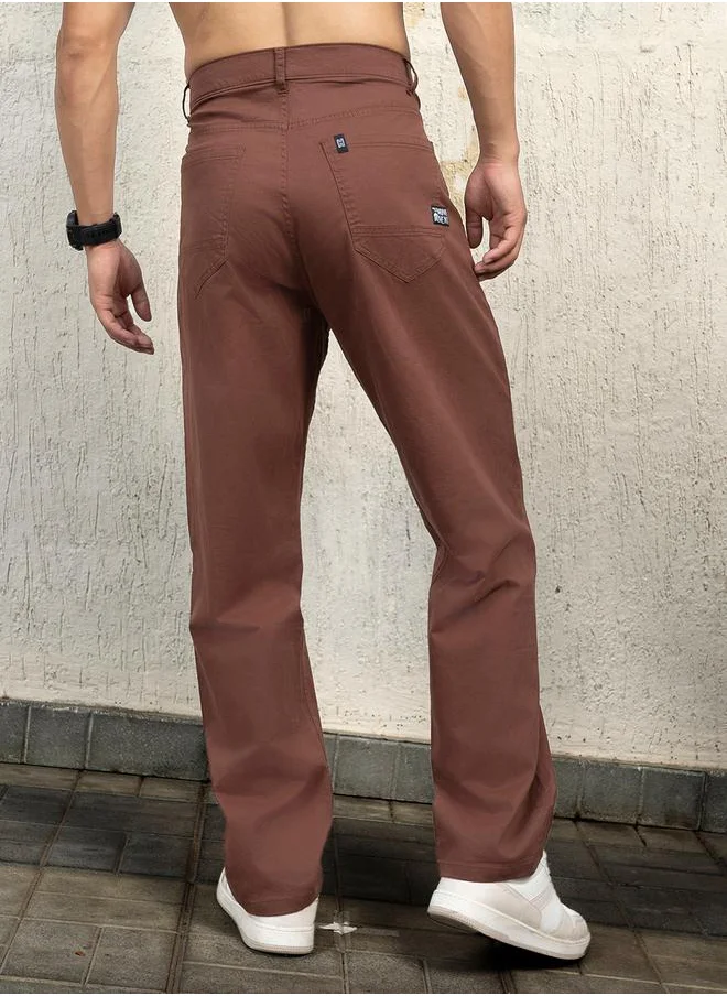 Hubberholme Mid Rise Relaxed Fit Pants with Pockets by Styli