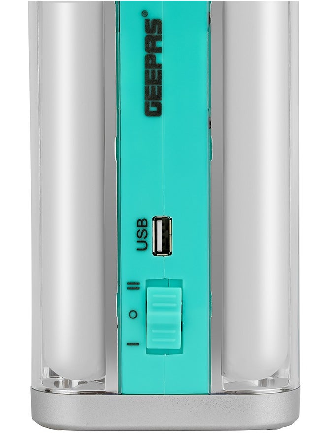 Geepas GE5595 Multi-functional LED Emergency Lantern 4000mAh | Portable, Lightweight | Solar Input with Dimmer Function | 4 Hours Working | Ideal to Charge Personal Devices