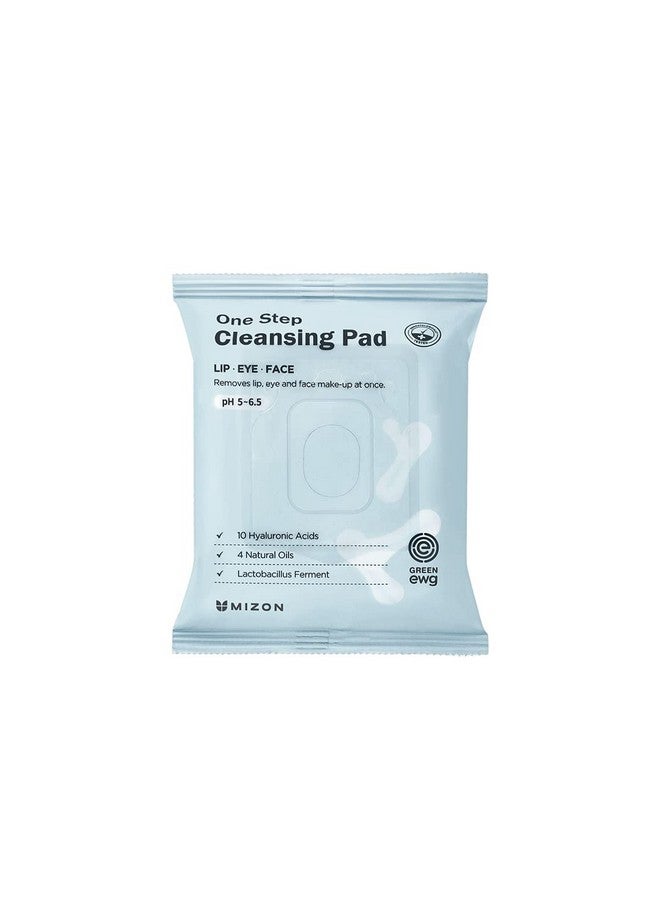 MIZON One Step Cleansing Pad Low Ph Cleansing Wipes For Face (30Ea) With Hyaluronic Acid And Probiotics - Image 1