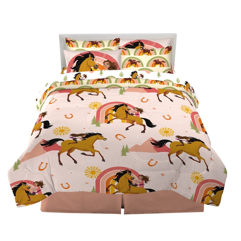 Franco Franco Kids Bedding Super Soft Comforter and Sheet Set with Sham 7 Piece Full Size Spirit Riding Free 