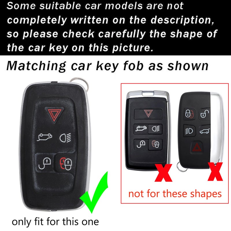 ontto Smart Remote Key Fob Case Fit for Land Rover Discovery 4 LR4 2010-2015 Metal and Leather Car Key Holder Fit for Range Rover Sport Evoque 2010-2017 Car Accessories Brown - Image 2