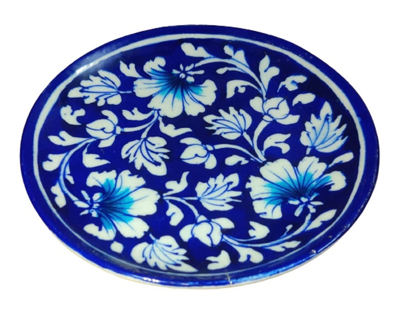Craft Park Jaipur Blue Pottery Decorative Wall Hanging Handmade Plate 15 cm x 15 cm x 3 cmPLATECFP109