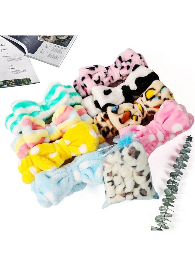 TDHDIKE TDHDIKE Spa Headband Bow Facial Makeup Headband(9 Pcs),Soft Headband for Shower Washing Face, Extra Add 5 Gift Bags, Nice Gifts for Women Girls.  - Image 4