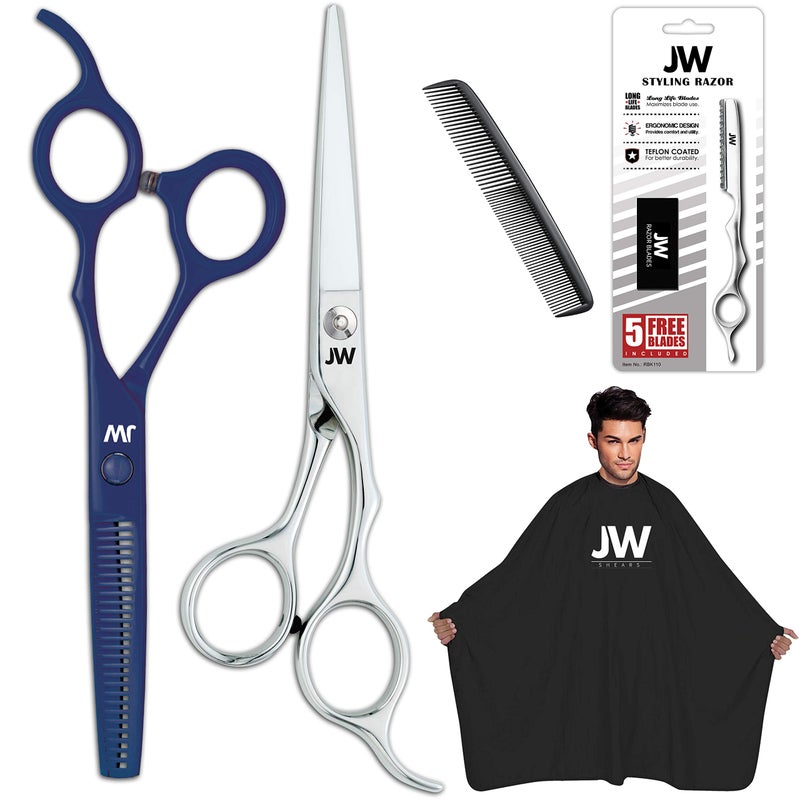 JW Professional Shears Scissor Thinner Razor Cape Combo Set S2Combo