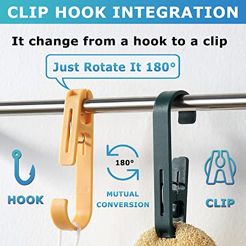 XoYoZo Laundry Hooks with Clips Hanger Closet Organizer Clamps Socks Boot Bras Towels for Bathroom Wardrobe Kitchen Office 4Pcs (White) - Image 3