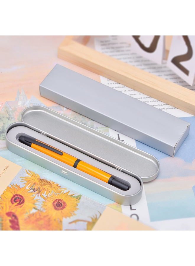 Wikult Jinhao 10 Press Fountain Pen with Box, Orange Retractable Extra Fine Nib with Ink Converter Set (Black Clip) - Image 5