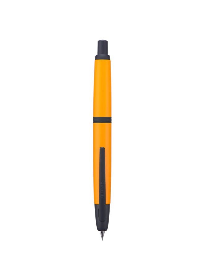 Wikult Jinhao 10 Press Fountain Pen with Box, Orange Retractable Extra Fine Nib with Ink Converter Set (Black Clip) - Image 1