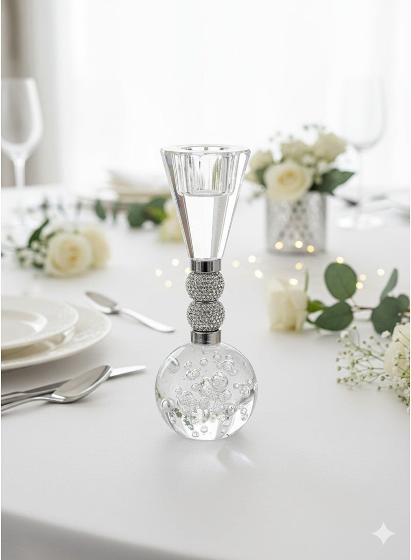 Luxury Crystal Candle Holder,Crystal Glass Bubble Base Candlestick Holder, For Home Dining Table Decoration,Room Decor,Gifts Birthday Graduation - Image 4