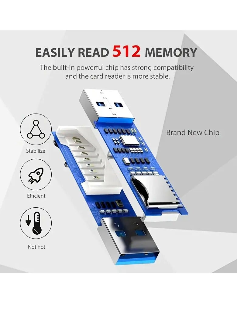 USB3.0 SD/TF Card Reader, USB 3.0 5Gbps High Speed ​​​​Dual Slot OTG Memory Card Adapter for TF/Micro SD/SD/SDXC/Micro SDXC/Micro SDHC/Camera Memory Card, Compatible with MacBook Pro (Black)  - Image 5