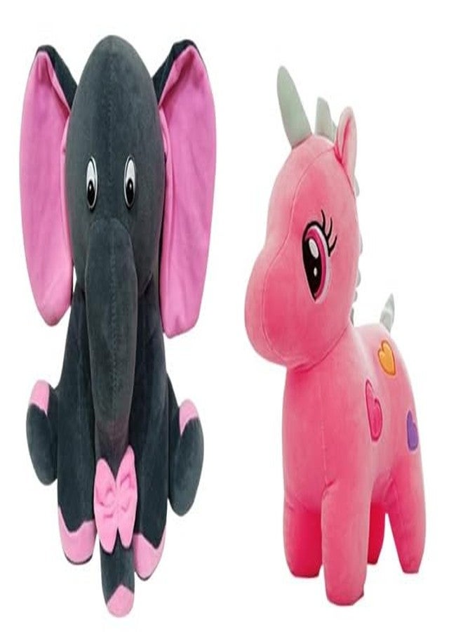 Future Shop Soft Toys Combo for Kids & Adults – Cute Elephant and Unicorn Plush Toy Set | Premium Stuffed Animal Toys for Hugging, Playing & Room Décor | Birthday, Valentine & Festival Gift