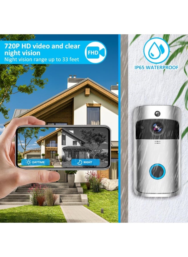 جرس باب ذكي لاسلكي – باتصال Wi-Fi وصوت ثنائي – تغطية واسعة 140 درجة واستخدام يومي عملي - Image 2