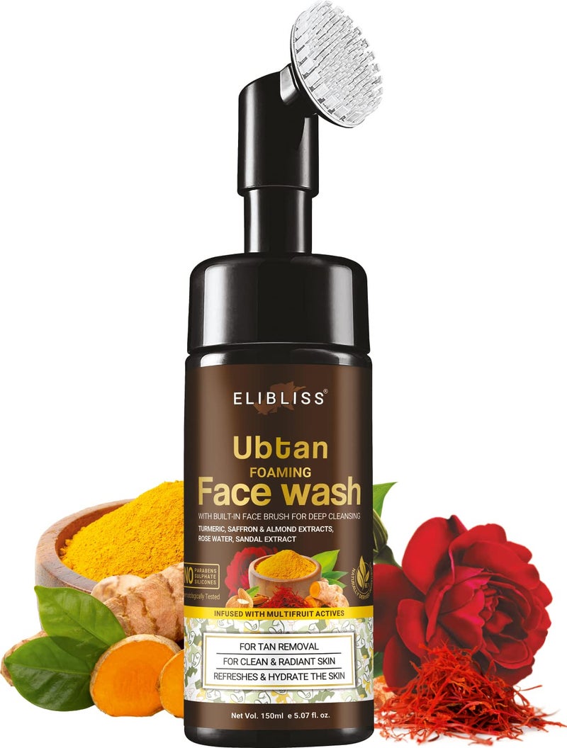 ELIBLISS Ubtan Face Wash Pack Of 2 for All Skin Type with Turmeric Saffron for Tan removal and Skin brightening Paraben Free - Image 2