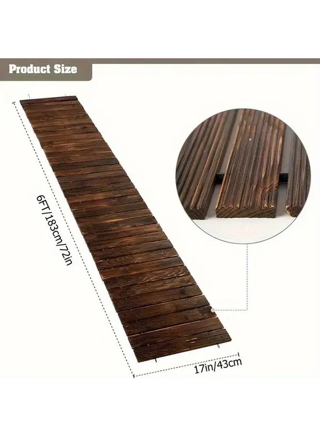 4FT Multi Functional Roll Up Wooden Walkway Anti Slip Rustic Design Perfect for Garden Beach Wedding Balcony Decor - Image 5