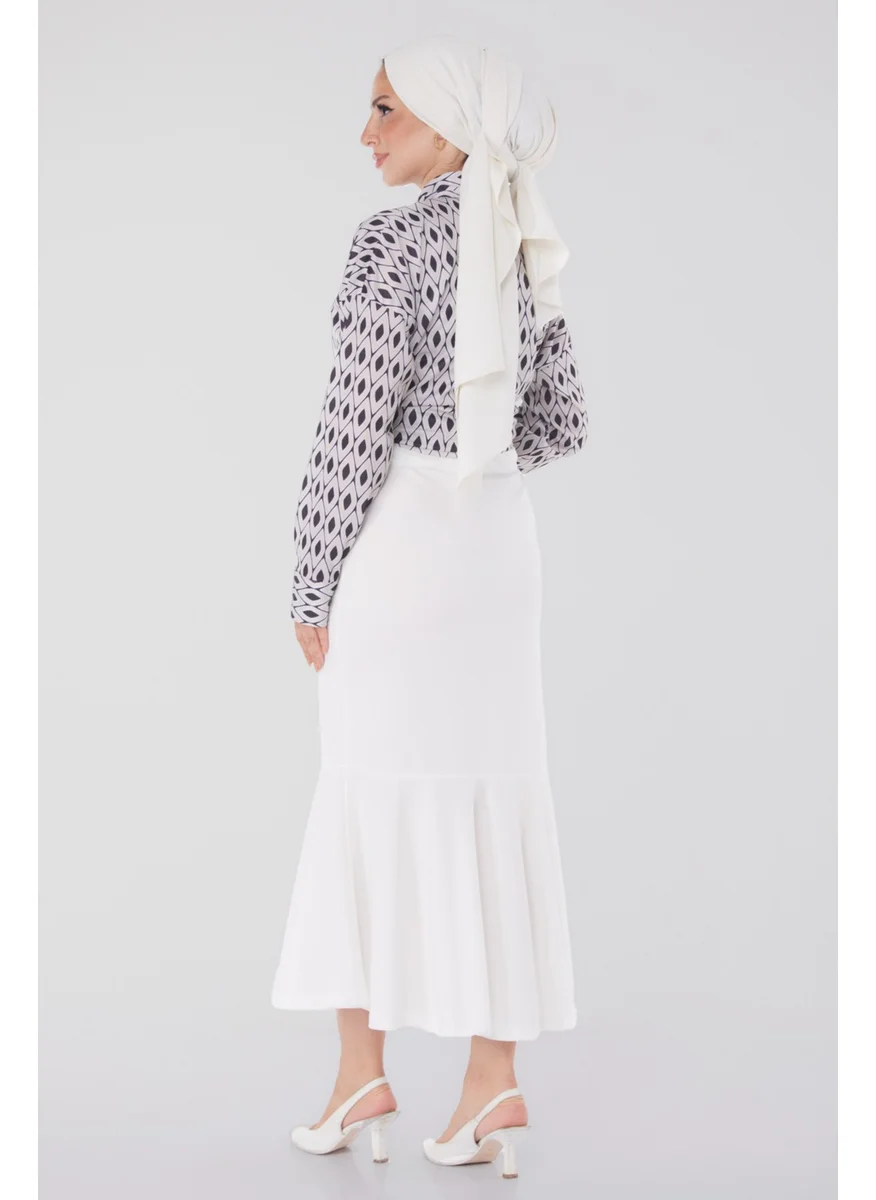 Tofisa Plain Mid Women White Skirt - 23644