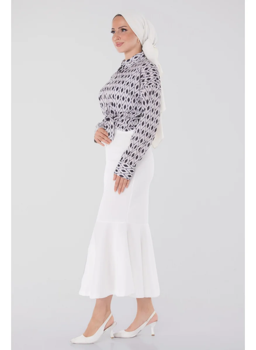 Tofisa Plain Mid Women White Skirt - 23644