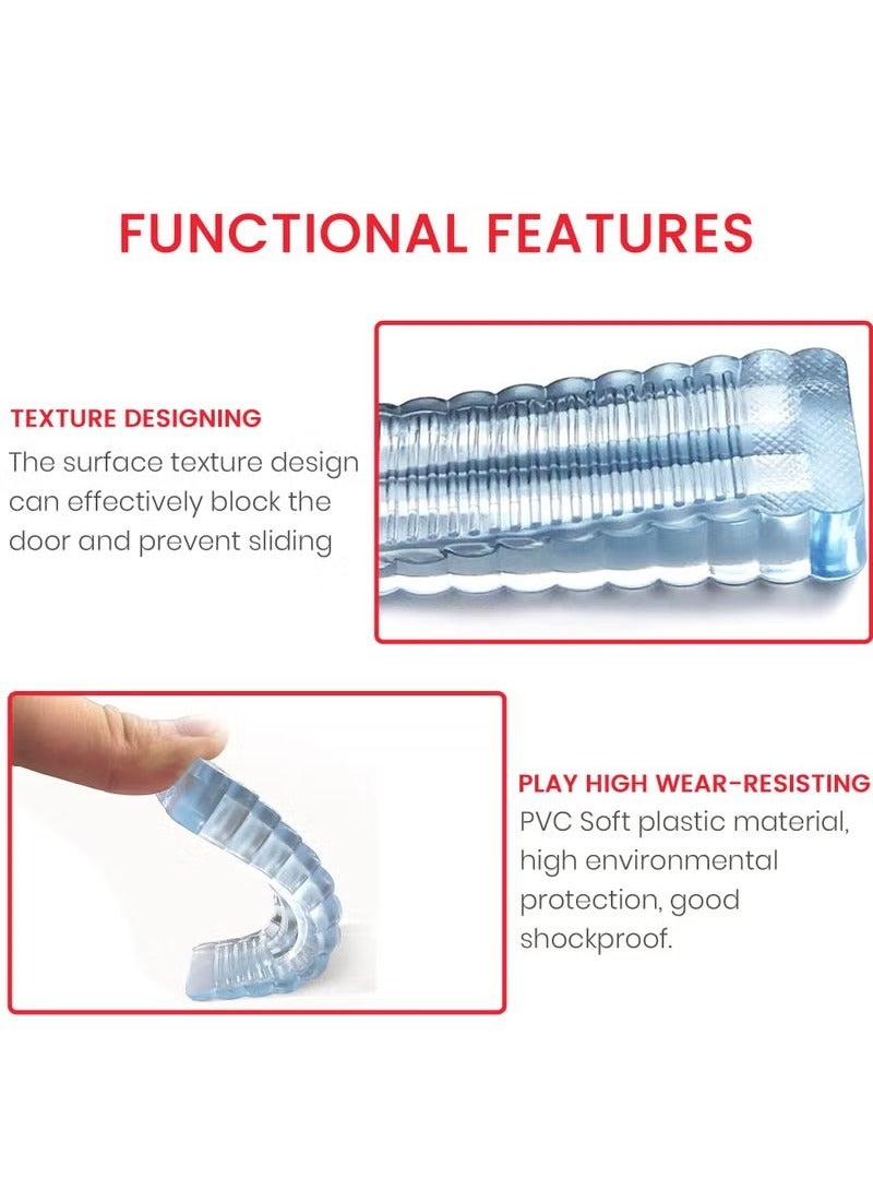 6 Pack Silicone Door Stoppers, Security Door Stop, Door Stop Wedge for Door Gaps for All Floor Types Door Clip (Clear) - Image 3