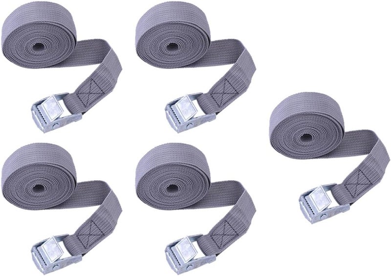 FUOYLOO 5pcs Auto Lashing Straps with Buckle 3 25mm Ratchet Tie Down Straps for Vehicle Cargo Bundling and Truck Load Securement Random Color - Image 1