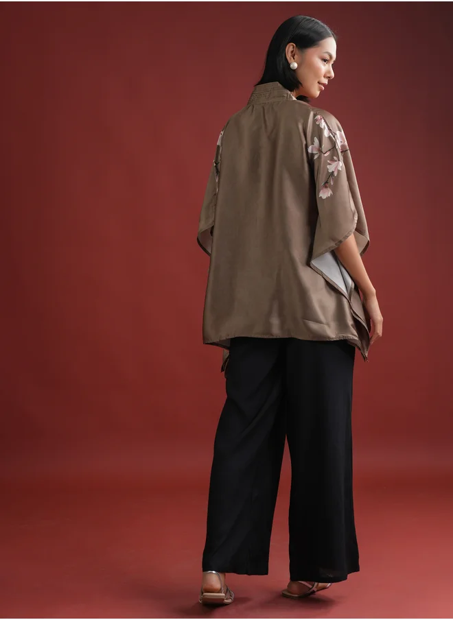 سانسكريتي هومز Sanskrutihomes Floral Printed V Neck Kaftan Top and Pants Co-Ords