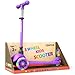 Campior Purple Mini 3 Wheel Scooter for Kids LeantoSteer with LED LightUp Wheels Adjustable Handlebar Wide AntiSlip Deck Smooth PU Wheels Rear Foot Brake Toddler Scooter for Ages 2 - Image 3