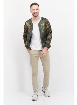 Alpha Industries Men Camouflage Long Sleeve Quilted Jacket, Olive Combo  - Image 3